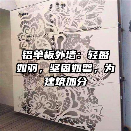 鋁單板外墻：輕盈如羽，堅固如磐，為建筑加分