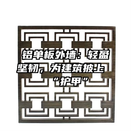 鋁單板外墻：輕盈堅韌，為建筑披上“護甲”